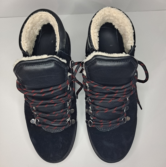 Banana Republic black suede sherpa hiking sneaker - Picture 4 of 13